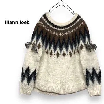 iliann loeb 노르딕 니트 프린지 니트 네이티브 무늬 니트