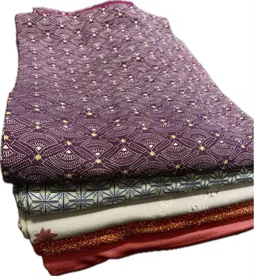 중고품 순수 실크 기모노 5점 묶음 코몬 원단 소재 리메이크