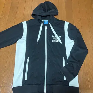 adidas 풀 집업 후드티 블랙