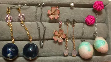 [ 교토 ] 롱 귀걸이 ( 벚꽃, 화과자, 우주 ) 4세트 티타늄 포스트