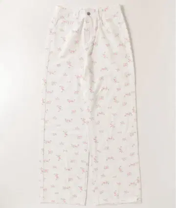 플라워 데님 팬츠