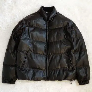 빅 사이즈 L AZUL BY MOUSSY 인조 가죽 블루종 충전솜 블랙