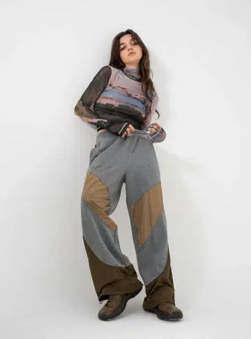 juemi Adjustable Fabric Block Pants