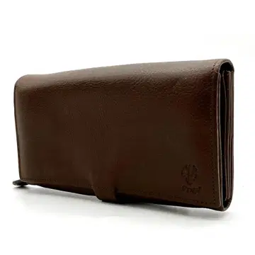 컨디션 최상 [ CI-VA ] 장지갑 로고 엠보 가죽 다크 브라운