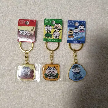 미사용 새상품 치이카와 (먼작귀) 지역 한정 키링 하치와레 3개 세트