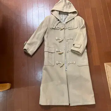 i.n.e 후드 부착 더플 코트 베이지