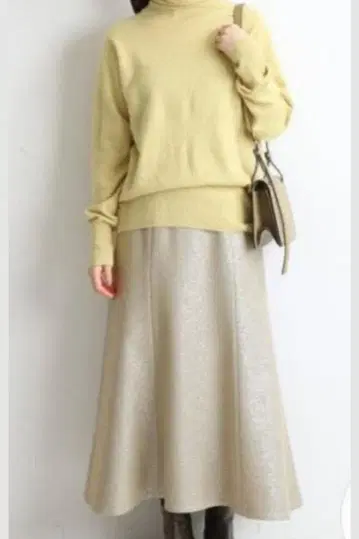 [이에나] 브라이트 울 디자인 스커트 택 포함 새상품 실버