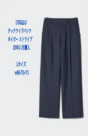 턱 와이드 팬츠 / 스트라이프 69 NAVY