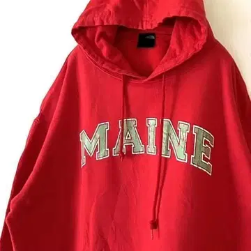 Cottonella MAINE 맨투맨 후드티 L 레드 빨간색 구제 의류