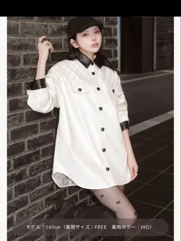 Darich 바이컬러 가죽 스티치 셔츠