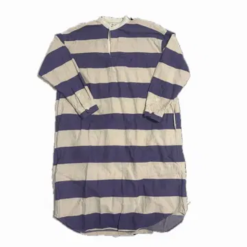 [ Bshop ] 짐플렉스 화이트 x 보라색 긴팔 셔츠 원피스 14 코튼