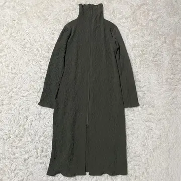 [ 새상품급 ] 물결무늬 롱 가디건 카키 원피스