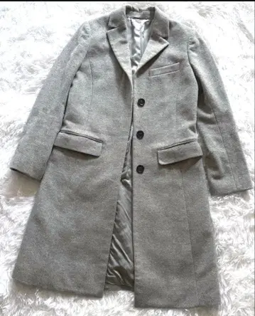 유니버설 랭귀지 체스터 코트 캐시미어 혼방 그레이 S