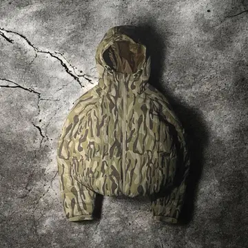 컬럼비아 hooded puffer jacket 카모플라쥬 짧은 기장