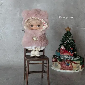 미니 브라이스 아웃핏 후드 부착 케이프 코트 세트