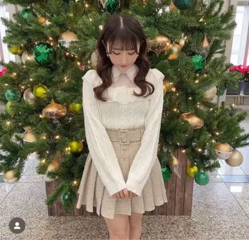 evelyn 플리츠 싸개 SK 스커트 하운드투스 체크 베이지