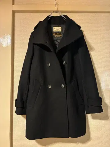 새상품급 프레임워크 P 코트 더블 브레스트 캐시미어 혼방 울 블랙