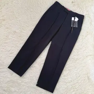 택 포함 미사용품 소브 센터 프레스 슬랙스 팬츠 38 네이비