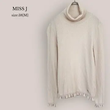 미스제이 MISS J 새상품급 리브 터틀넥 스웨터 MUJI 베이지