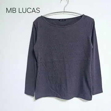 새상품급 MB LUCAS 다크 퍼플 리브 7부 소매 상의
