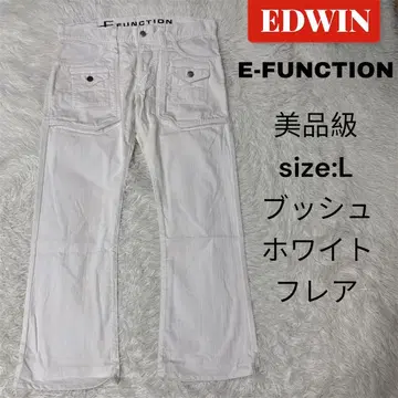 EDWIN E-FUNCTION 부시 팬츠 L 데님 플레어 화이트