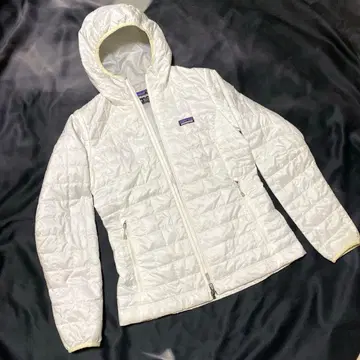 파타고니아 여성용 S 화이트 패딩 집업 후드티 자켓