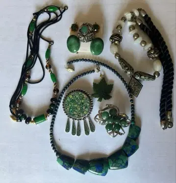 그린 컬러 액세서리 묶음 판매 9점