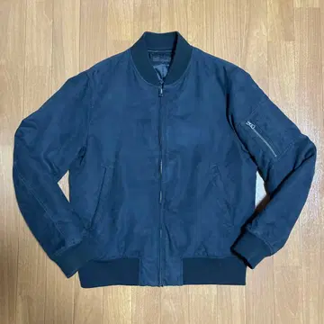 유니클로 스웨이드 터치 MA-1 블루종 블랙 M 사이즈