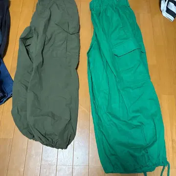 카고 팬츠 2세트 올리브 그린