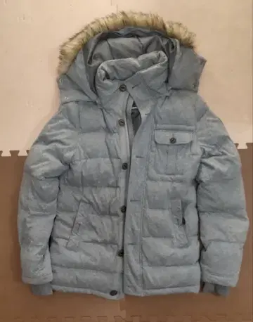 ELKEX LARGE 다운 자켓 그레이 퍼 포함 남성용 구제 의류