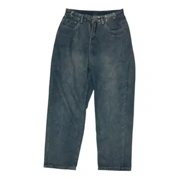 다크 블루 와이드 레그 데님