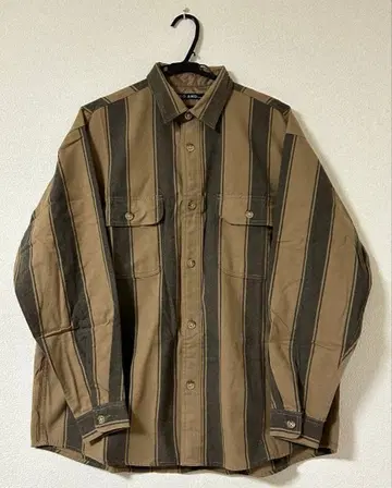 NIKO AND - 스트라이프 긴팔 셔츠 두꺼운 원단