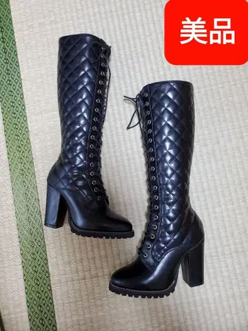 rady 퀼팅 롱 부츠 블랙