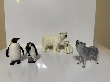 슐라이히 schleich 북극곰 늑대 펭귄 5종 세트