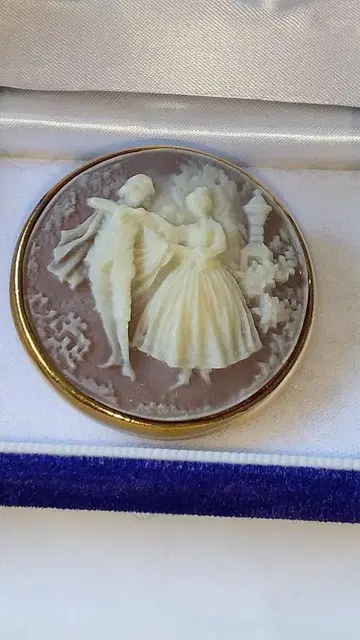 카메오 CAMEO 브로치 2WAY 빈티지 새상품급 (케이스 포함).