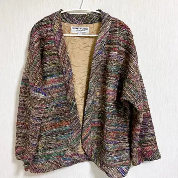 멀티 컬러 가디건 오픈 프론트