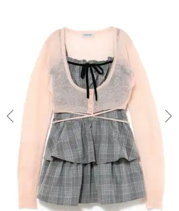 BUBBLES 코켓 티어드 원피스 핑크