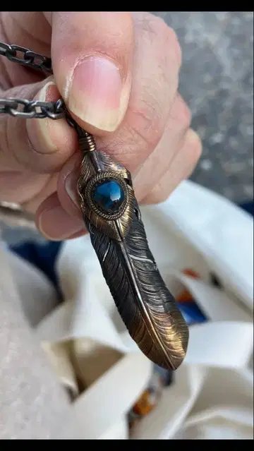 호라이즌 블루 7cm 선금 금줄 페더 비즈비 터콰이즈