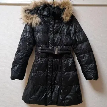퍼 후드 벨트 블랙 다운 자켓 13호
