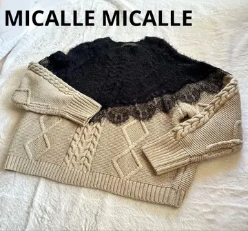 컨디션 최상 MICALLE MICALLE 미카레미카레 레이스 절개 니트