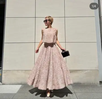 jenne 일본제 럭셔리 샤기 스커트 핑크