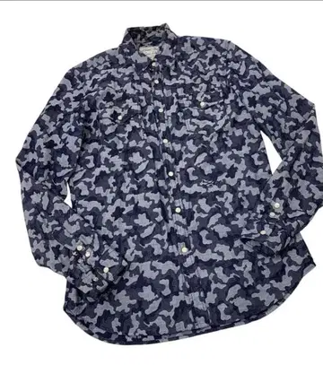 알베르토 브레시 카모플라주 카모 패턴 웨스턴 셔츠 S 사이즈