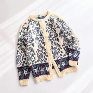 영국제 빈티지 조류 보호 협회 꽃무늬 니트 P