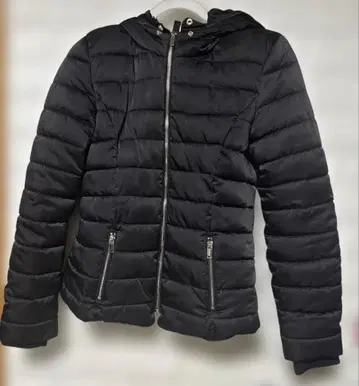 H&M 후드 부착 블랙 다운 자켓 36