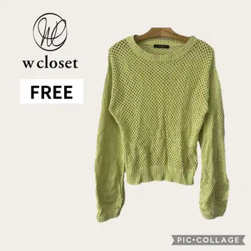 w closet 여성용 메쉬 크루넥 스웨터 프리 사이즈