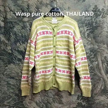 Wasp pure cotton THAILAND 노르딕 무늬 가디건