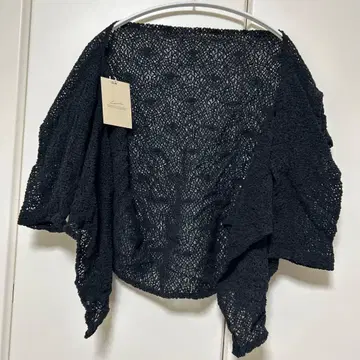 Lounie 블랙 숄풍 볼레로 러셀 레이스 가디건 몰 소재