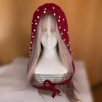 바라클라바 보닛 펄 핸드메이드