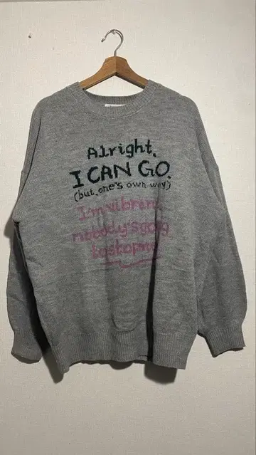 남성용 그레이 니트 오버 사이즈 새상품급 디자인