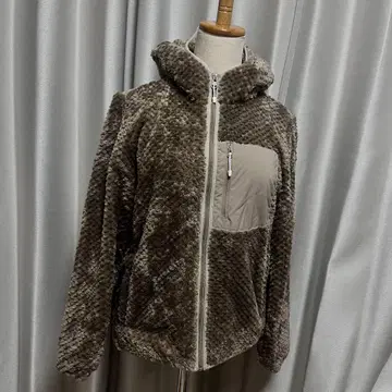 워크맨 브라운 플리스 자켓 후드 부착 L